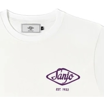 Ruhák Férfi Pólók / Galléros Pólók Sanjo Flocked Logo T-Shirt - White Fehér