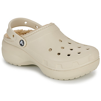 Cipők Női Klumpák Crocs Classic Platform Lined Clog W Bézs