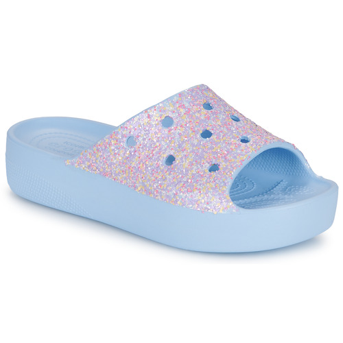 Cipők Női strandpapucsok Crocs ClassicPlatformGlitterSlideW Kék / Fényes