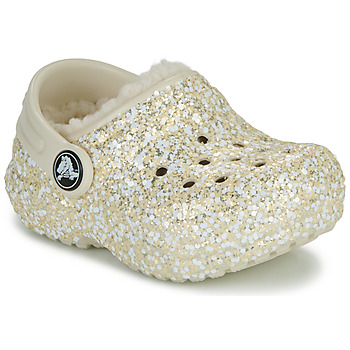 Cipők Gyerek Klumpák Crocs Classic Lined Glitter Clog T Bézs / Arany