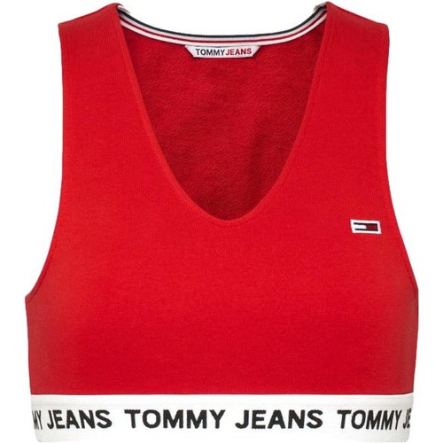 Ruhák Női Pólók / Galléros Pólók Tommy Jeans TOP ROJO MUJER   DW0DW13830 Piros