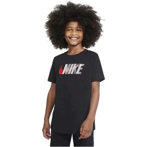 Ruhák Fiú Rövid ujjú pólók Nike CAMISETA NEGRA NIO  SPORTSWEAR DC7796 Fekete 