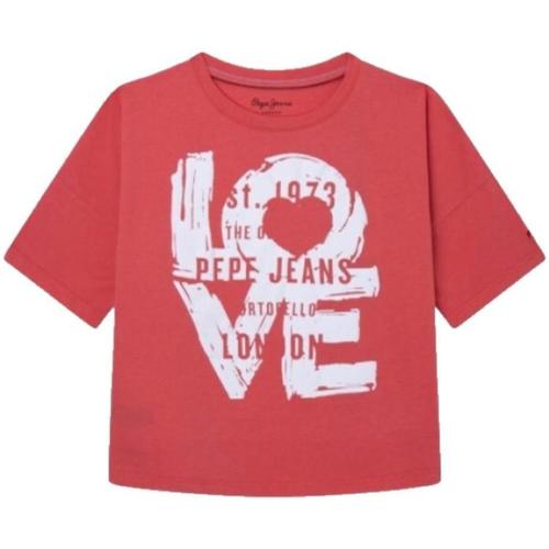 Ruhák Lány Rövid ujjú pólók Pepe jeans  Piros