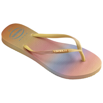 Cipők Női Lábujjközös papucsok Havaianas SLIM GRADIENT SUNSET Citromsárga / Rózsaszín