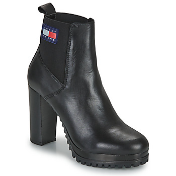 Cipők Női Bokacsizmák Tommy Jeans Essentials High Heel Boot Fekete 