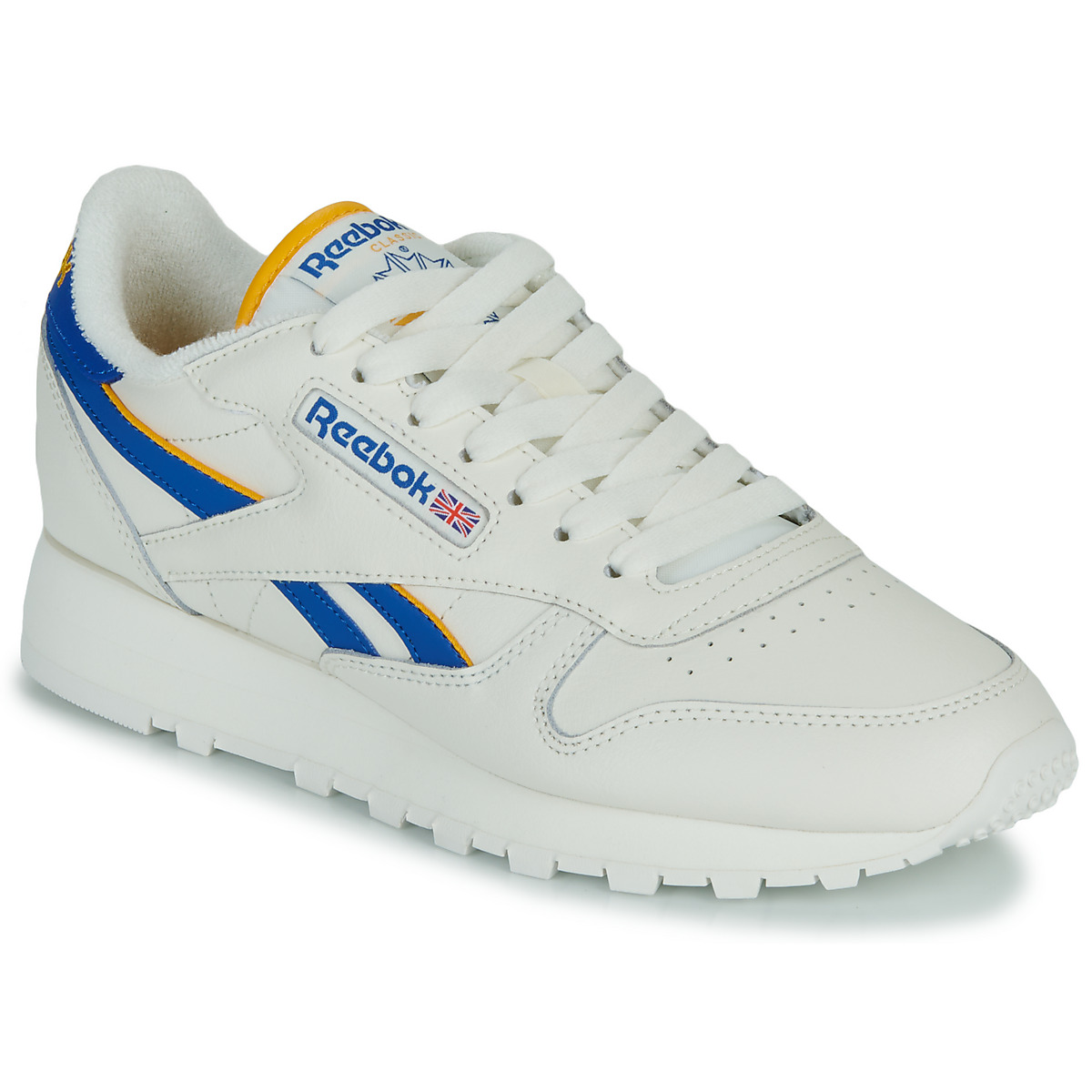 Cipők Rövid szárú edzőcipők Reebok Classic CLASSIC LEATHER Fehér / Kék / Citromsárga