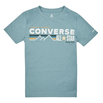 Ruhák Fiú Rövid ujjú pólók Converse WORDMARKCHESTSTRIPE Kék