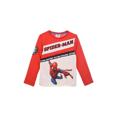 Ruhák Fiú Hosszú ujjú pólók TEAM HEROES  T SHIRT SPIDERMAN Piros / Fehér