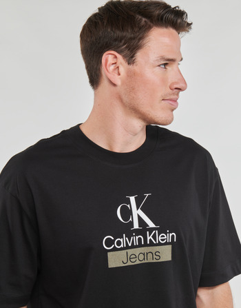 Calvin Klein Jeans STACKED ARCHIVAL TEE Fekete 
