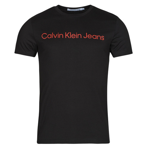 Ruhák Férfi Rövid ujjú pólók Calvin Klein Jeans CORE INSTITUTIONAL LOGO SLIM TEE Fekete  / Piros