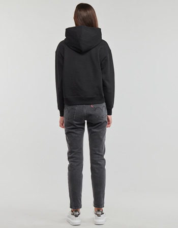 Calvin Klein Jeans WOVEN LABEL HOODIE Fekete 