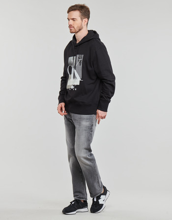 Calvin Klein Jeans CONNECTED LAYER LANDSCAPE HOODIE Fekete 