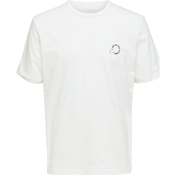 Ruhák Férfi Pólók / Galléros Pólók Selected Logo Print T-Shirt - Cloud Dancer Fehér