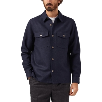 Portuguese Flannel Wool Field Overshirt - Navy Kék