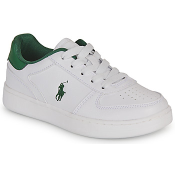 Cipők Gyerek Rövid szárú edzőcipők Polo Ralph Lauren POLO COURT Fehér / Zöld