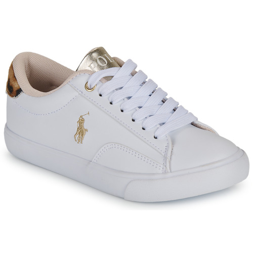 Cipők Lány Rövid szárú edzőcipők Polo Ralph Lauren THERON V Fehér / Arany