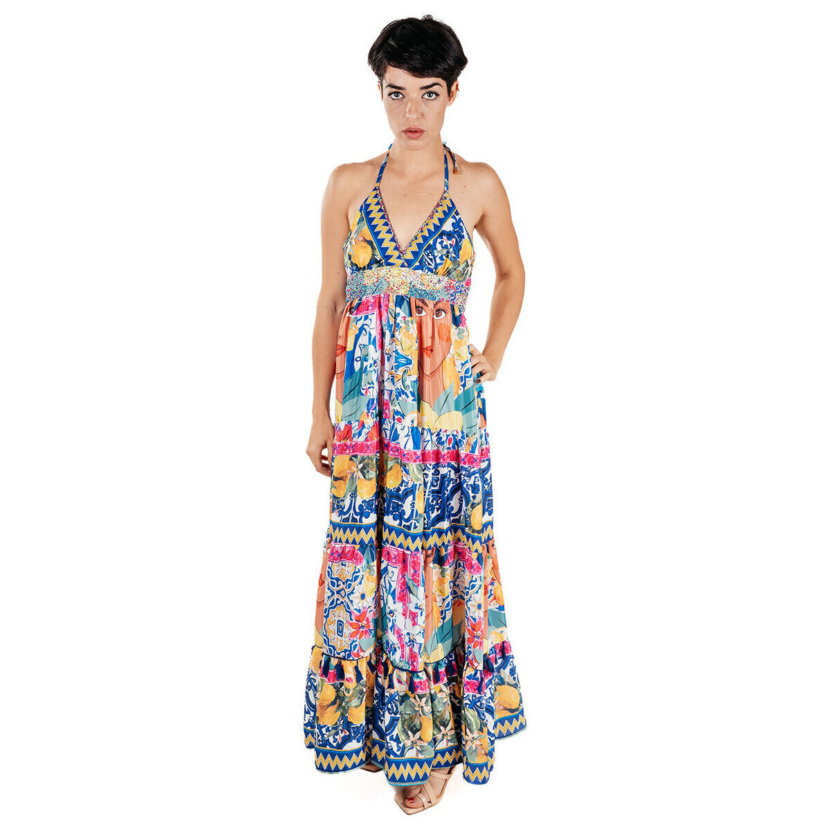Ruhák Női Hosszú ruhák Isla Bonita By Sigris Hosszú Midi Ruha Sokszínű