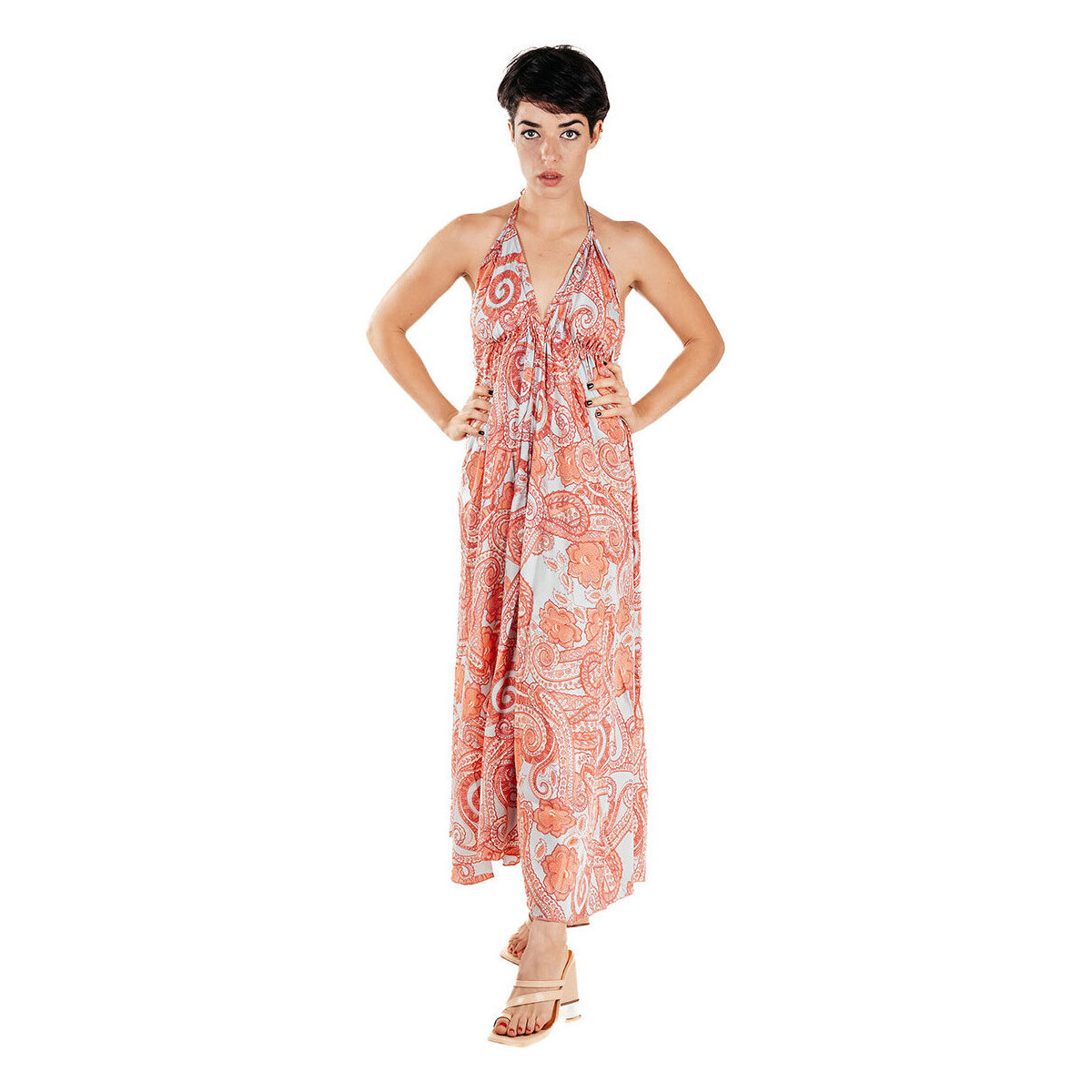 Ruhák Női Hosszú ruhák Isla Bonita By Sigris Hosszú Midi Ruha Rózsaszín