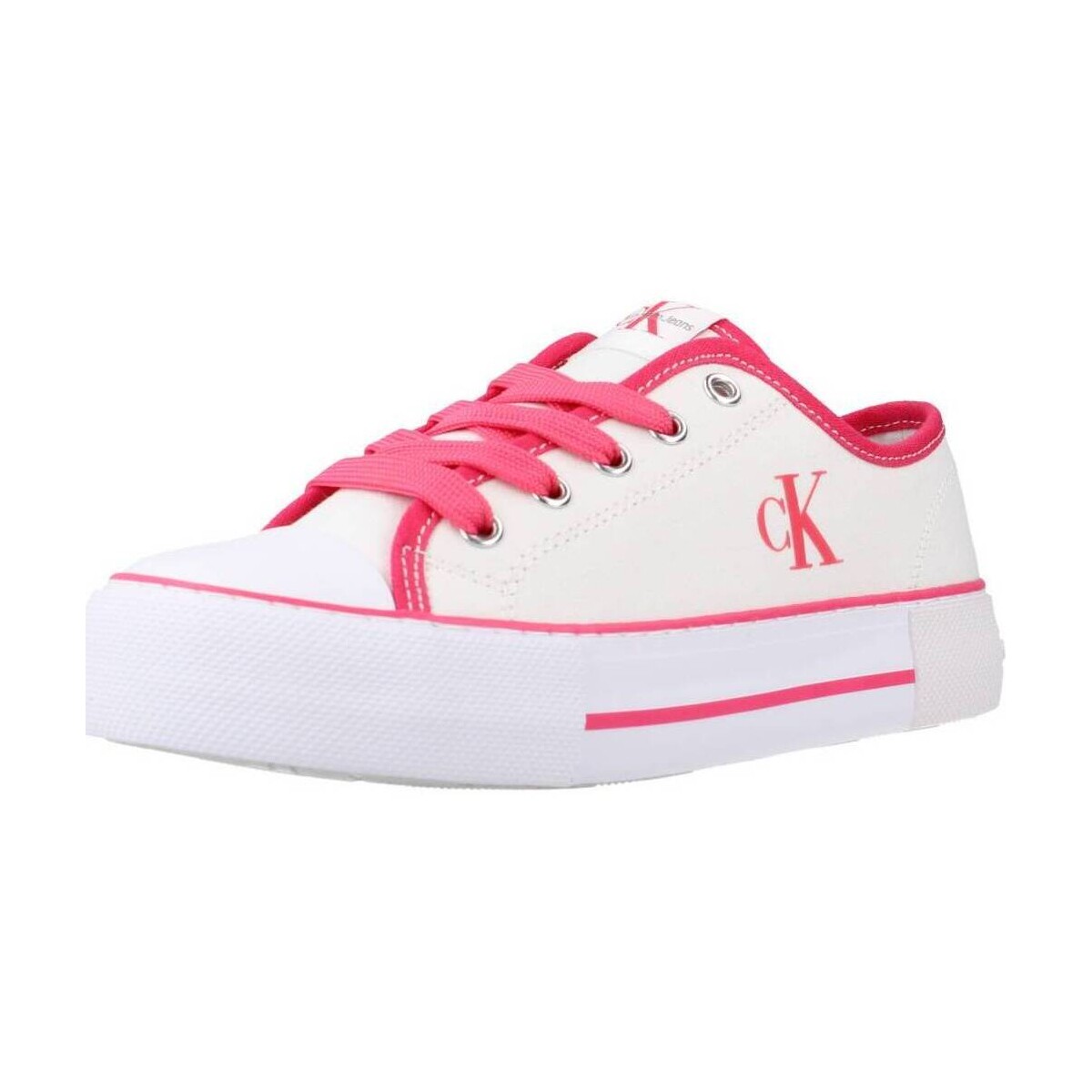 Cipők Lány Rövid szárú edzőcipők Calvin Klein Jeans V3A980483 Fehér