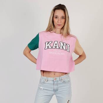 Ruhák Női Rövid ujjú pólók Karl Kani SERIF CROP Rózsaszín