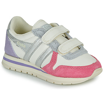 Cipők Lány Rövid szárú edzőcipők Gola Daytona Quadrant Strap Bézs / Ezüst / Rózsaszín