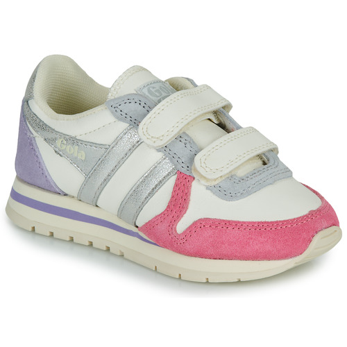 Cipők Lány Rövid szárú edzőcipők Gola Daytona Quadrant Strap Bézs / Ezüst / Rózsaszín