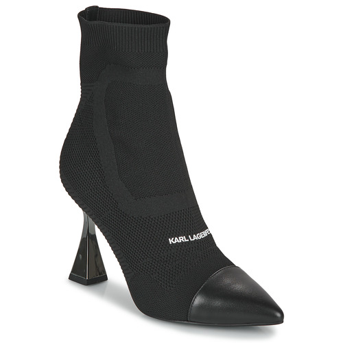 Cipők Női Bokacsizmák Karl Lagerfeld DEBUT Mix Knit Ankle Boot Fekete 
