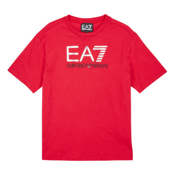 Ruhák Fiú Rövid ujjú pólók Emporio Armani EA7 VISIBILITY TSHIRT Piros