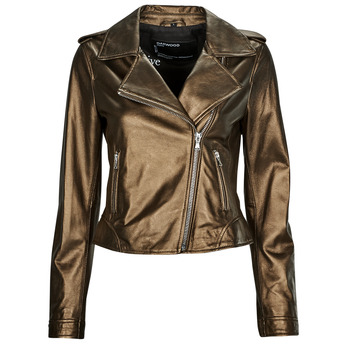 Ruhák Női Bőrkabátok / műbőr kabátok Oakwood KITTY METAL Bronz / Arany