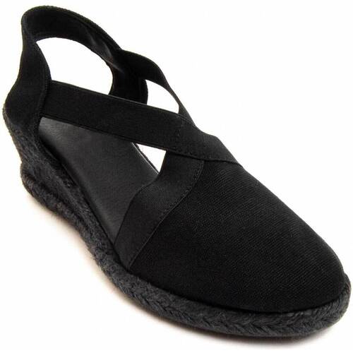 Cipők Női Gyékény talpú cipők Leindia 81314 Fekete 