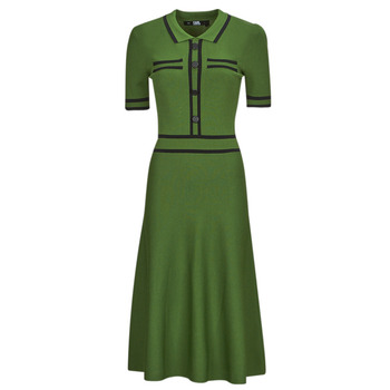 Ruhák Női Hosszú ruhák Karl Lagerfeld S SLV KNIT DRESS Zöld / Fekete 
