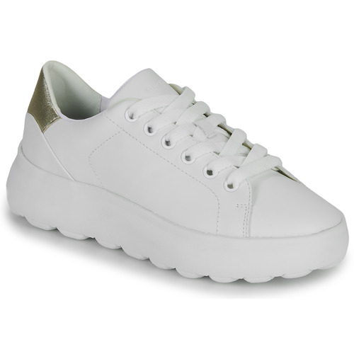 Cipők Női Rövid szárú edzőcipők Geox D SPHERICA EC4.1 SNEAKERS Fehér / Ezüst