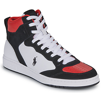 Cipők Magas szárú edzőcipők Polo Ralph Lauren POLO COURT HIGH Fehér / Fekete  / Piros