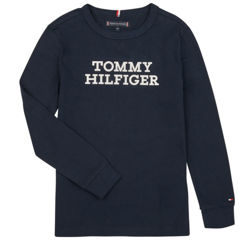 Ruhák Fiú Hosszú ujjú pólók Tommy Hilfiger TOMMY HILFIGER LOGO TEE L/S Tengerész