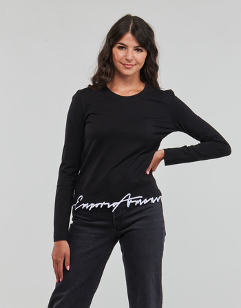 Ruhák Női Hosszú ujjú pólók Emporio Armani 6R2T8H Fekete  / Fehér