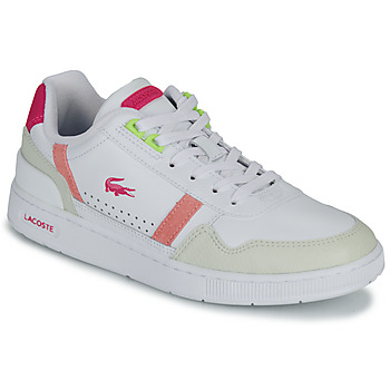 Cipők Női Rövid szárú edzőcipők Lacoste T-CLIP Fehér / Rózsaszín