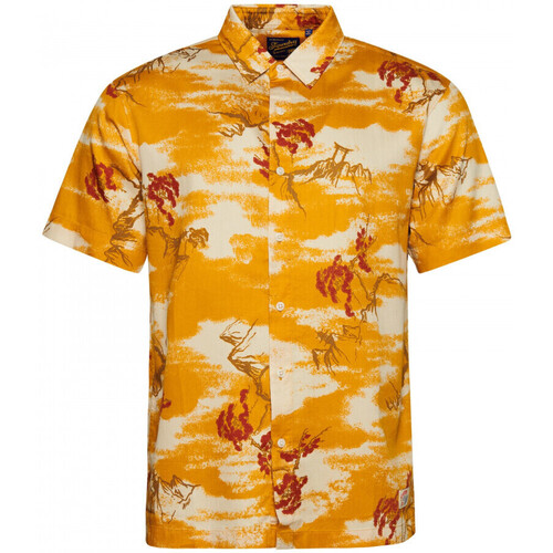 Ruhák Férfi Hosszú ujjú ingek Superdry Vintage hawaiian s/s shirt Citromsárga