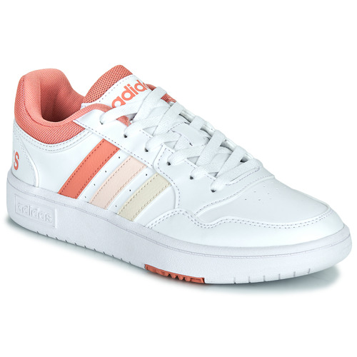 Cipők Női Rövid szárú edzőcipők Adidas Sportswear HOOPS 3.0 W Fehér / Rózsaszín