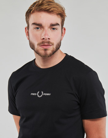 Fred Perry EMBROIDERED T-SHIRT Fekete 