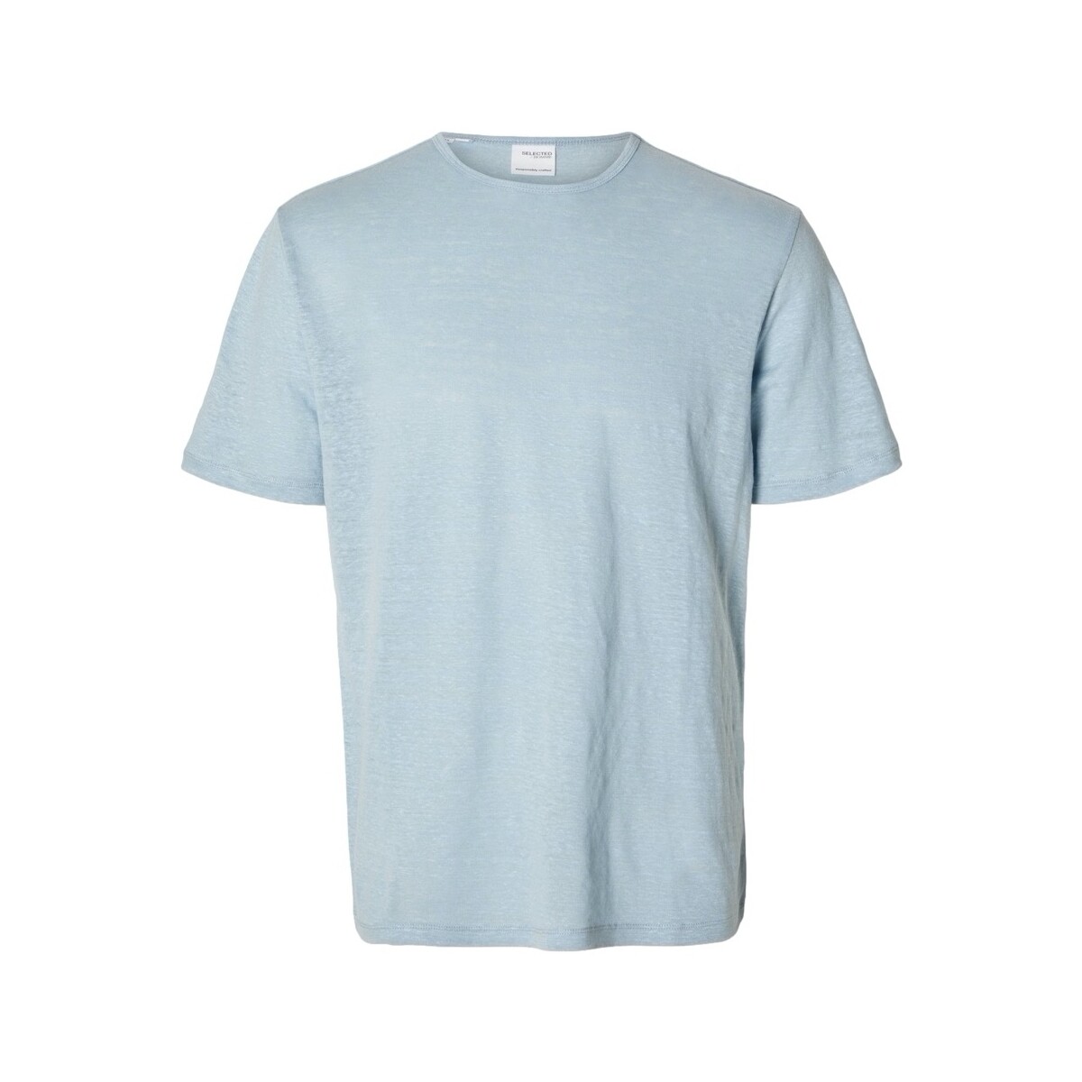 Ruhák Férfi Pólók / Galléros Pólók Selected T-Shirt Bet Linen - Cashmere Blue Kék