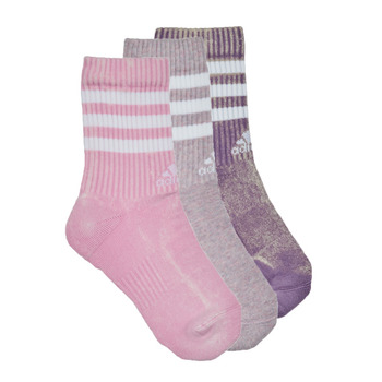 Kiegészítők Női Sport zoknik Adidas Sportswear 3S C CRW WASH3P Lila / Rózsaszín