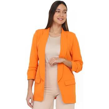 Ruhák Női Kabátok / Blézerek La Modeuse 21428_P135727 Narancssárga