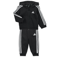 Ruhák Fiú Melegítő együttesek Adidas Sportswear 3S FZ FL JOG Fekete  / Fehér