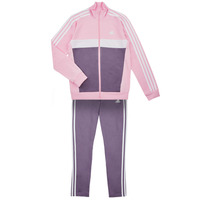 Ruhák Lány Melegítő együttesek Adidas Sportswear 3S TIBERIO TS Rózsaszín / Fehér / Lila