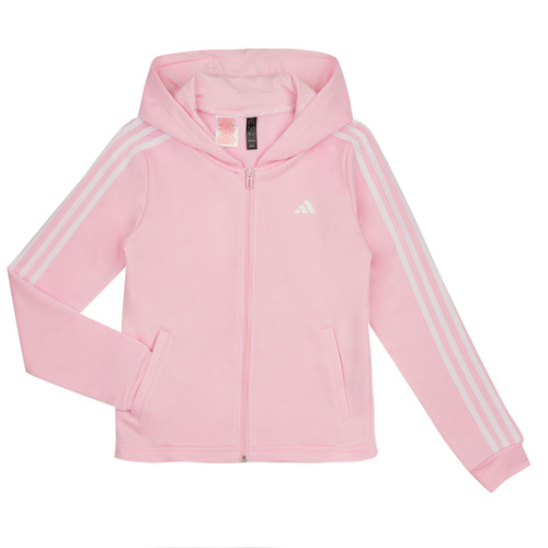 Ruhák Lány Melegítő kabátok adidas Performance TR-ES 3S FZH Rózsaszín / Fehér