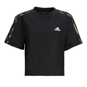 Ruhák Női Rövid ujjú pólók Adidas Sportswear VIBAOP 3S CRO T Fekete  / Arany