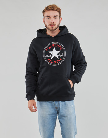 Converse GO-TO ALL STAR PATCH FLEECE PULLOVER HOODIE Fekete 