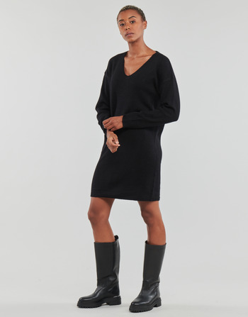 Pieces PCJULIANA LS V-NECK KNIT DRESS NOOS BC Fekete 