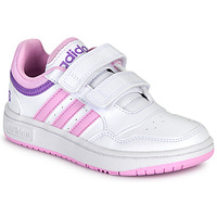 Cipők Lány Rövid szárú edzőcipők Adidas Sportswear HOOPS 3.0 CF C Fehér / Rózsaszín