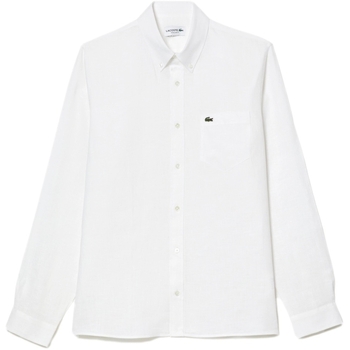 Ruhák Férfi Hosszú ujjú ingek Lacoste Linen Casual Shirt - Blanc Fehér